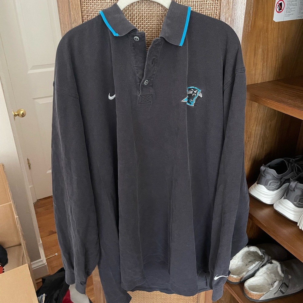 Nike Carolina Panthers Pro Line 4XL throwback long sleeve polo